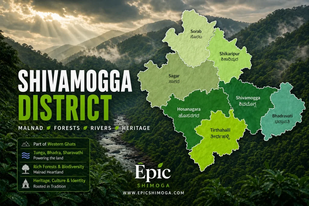 shimoga district map - shivamogga map